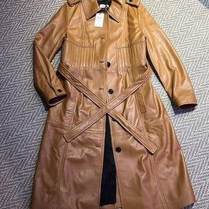 Coach leather trench coat, Carmel color, size 12